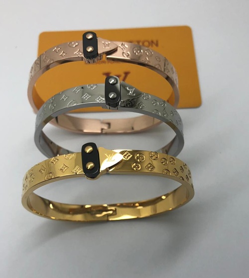 Louis Vuitton LV pulseira bracelete feminino e masculino banhado a