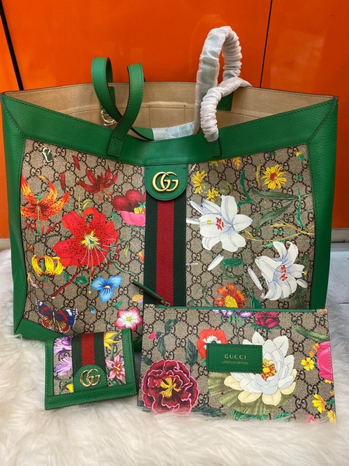 gucci tote bolsa with flowers